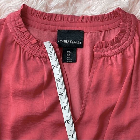 CYNTHIA ROWLEY Maxi Dress Sleeveless Ruffle V-Neck Collar Adjustable Waist - MED - Picture 13 of 13